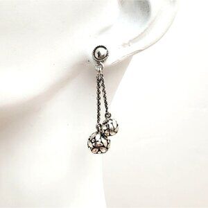 SAMUEL B Sterling Silver 925 Ball Chain Dangle Earrings
